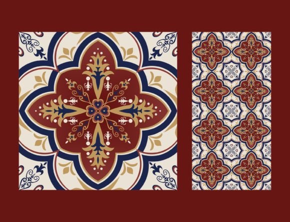 Download Geometric Floral Tile Pattern - Floral tile Collection