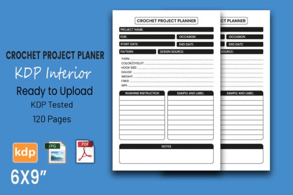 Download Crochet Project Planner | KDP Interior - Crochet project planner Collection