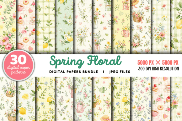 Download Spring Floral Digital Paper Bundle - Premium Resources