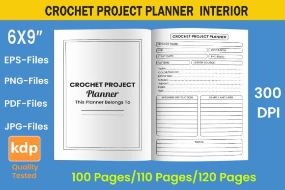 Download Crochet Project Planner Log Book| KDP - Crochet project planner Collection