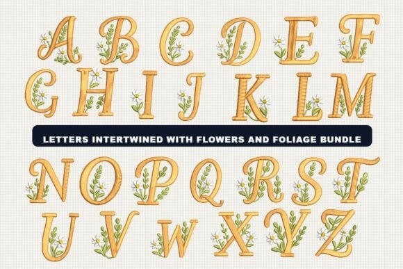 Download Letters with Flowers and Foliage Bundle - Premium Resources