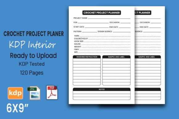 Download Crochet Project Planner | KDP Interior - Crochet project planner Collection