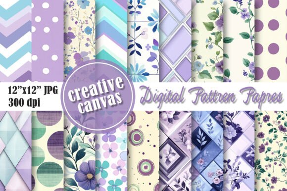Download Celestial &amp; Floral Digital Paper Bundle - Premium Resources