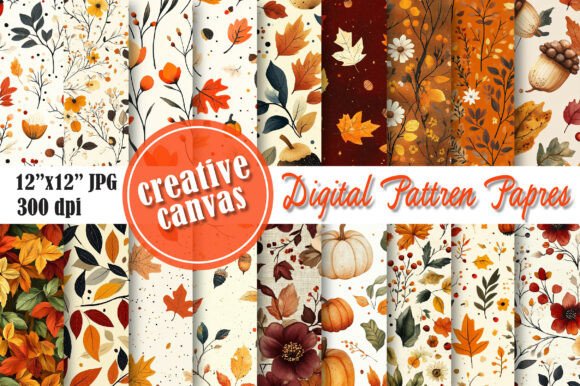 Download Autumn Floral Digital Paper Bundle - Premium Resources