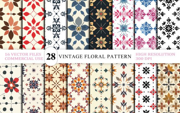 Download Vintage Floral Tile Seamless Pattern - Floral tile Collection