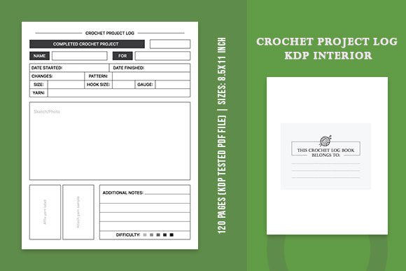 Download Crochet Project Planner KDP Interior - Crochet project planner Collection